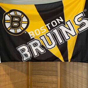 Boston Bruins hockey team black and gold flag
